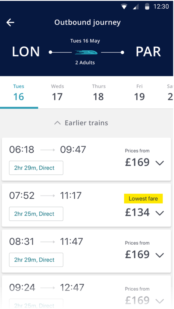 Eurostar Dates and Times